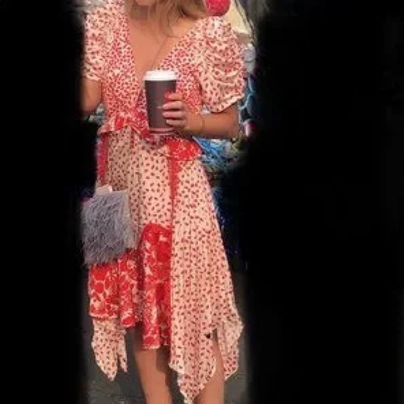 COPY - Satin Printed Handkerchief Dress - Picture 15 of 16